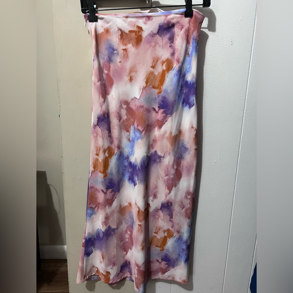 2 midi/maxi slip skirt satin size small forever 21